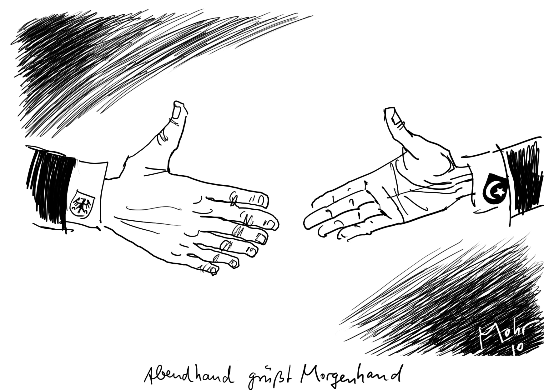 Abendhand grüßt Morgenhand