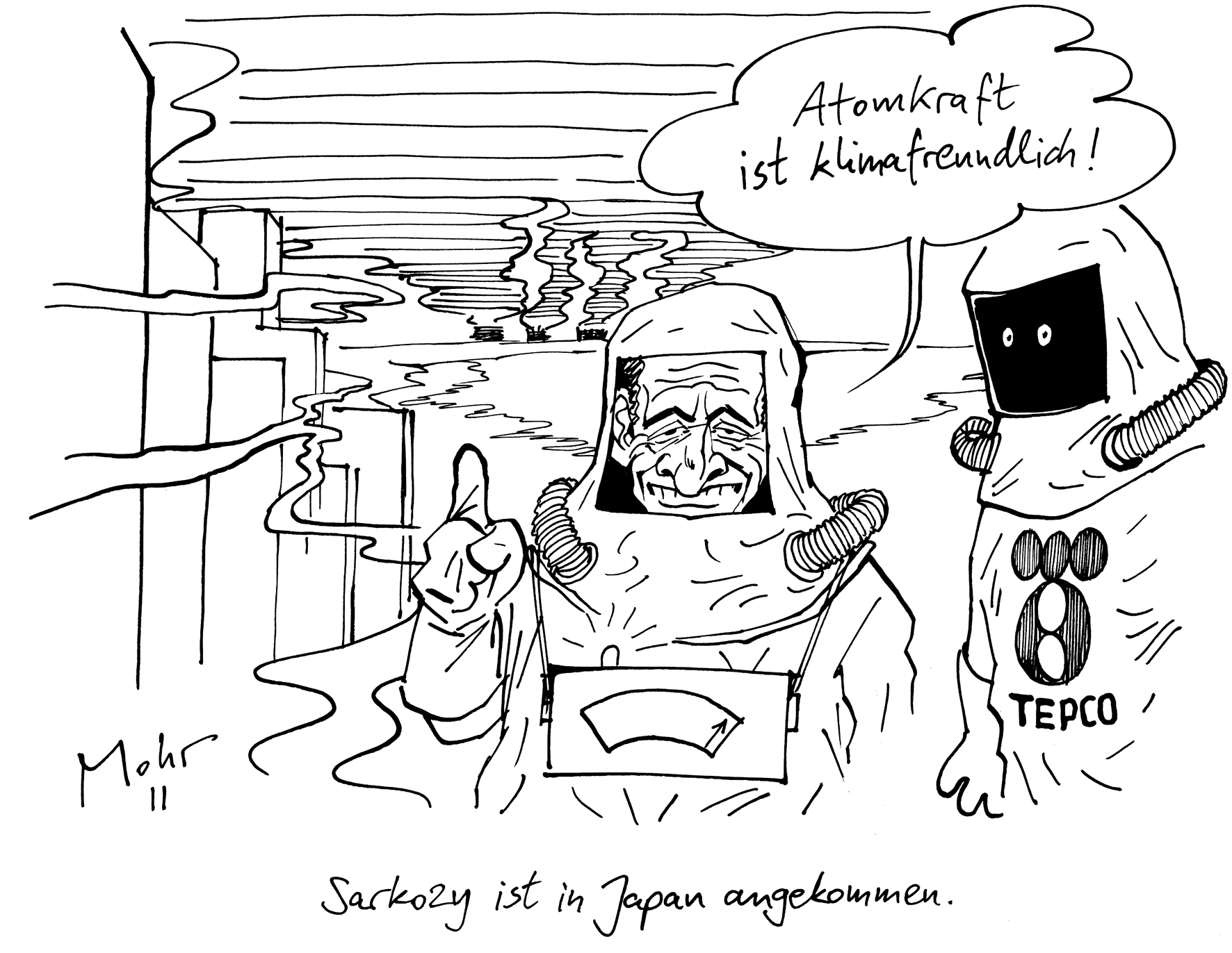 Sarkozy ist in Japan angekommen.