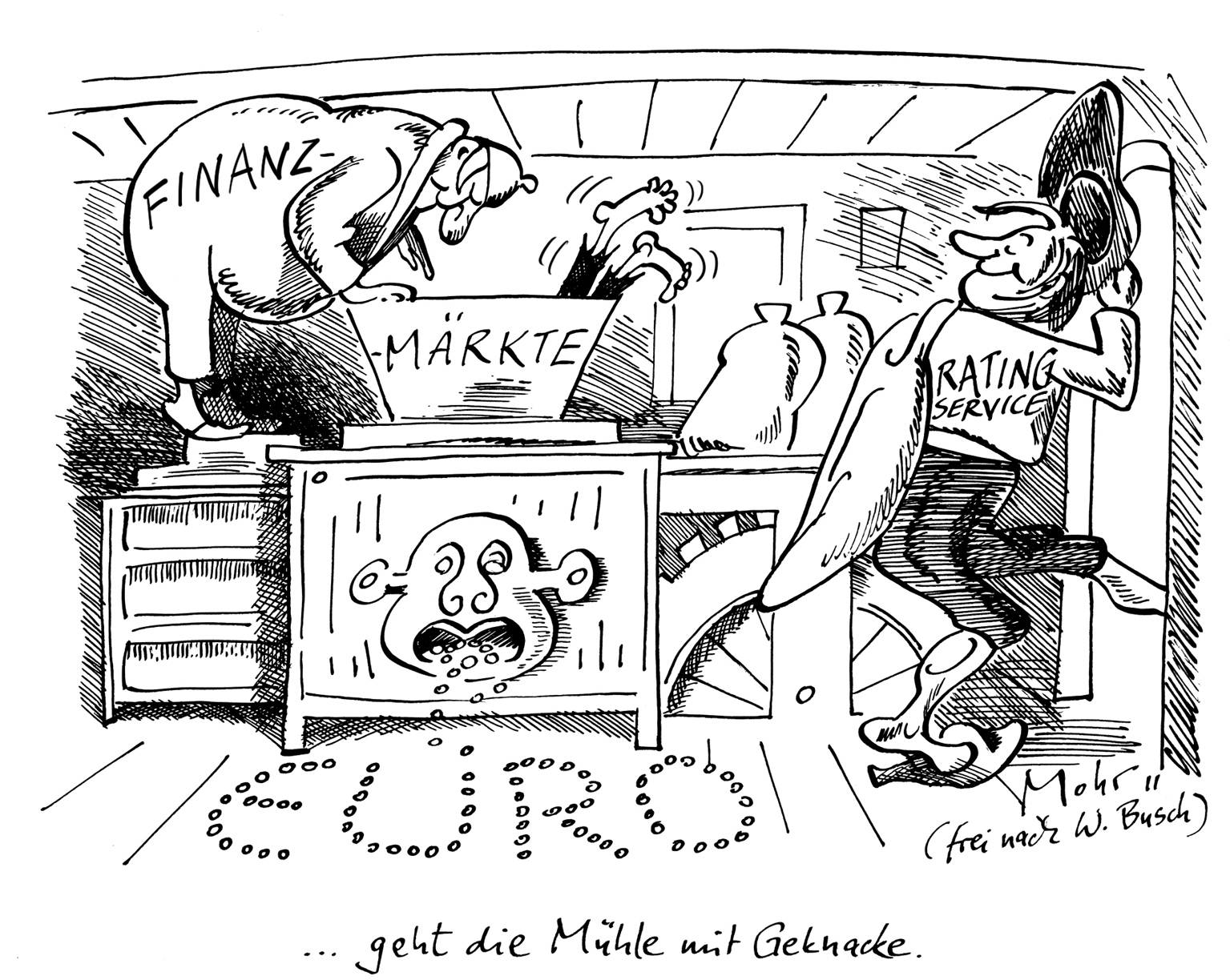 ... geht die Mühle mit Geknacke.