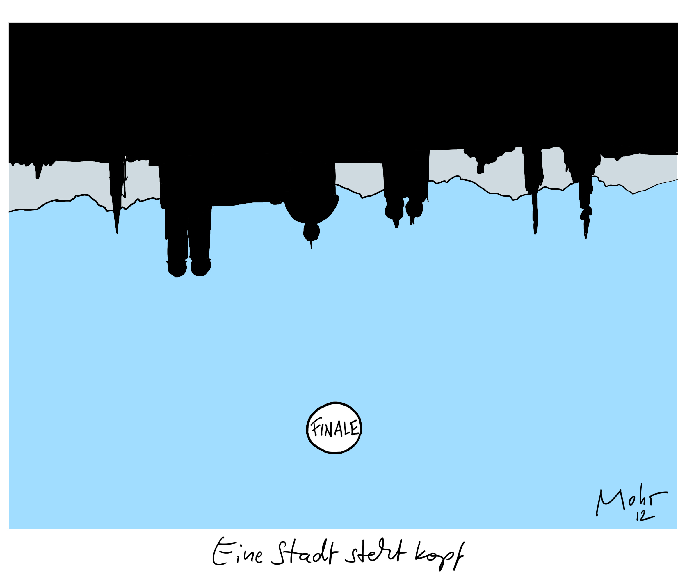 Eine Stadt steht kopf