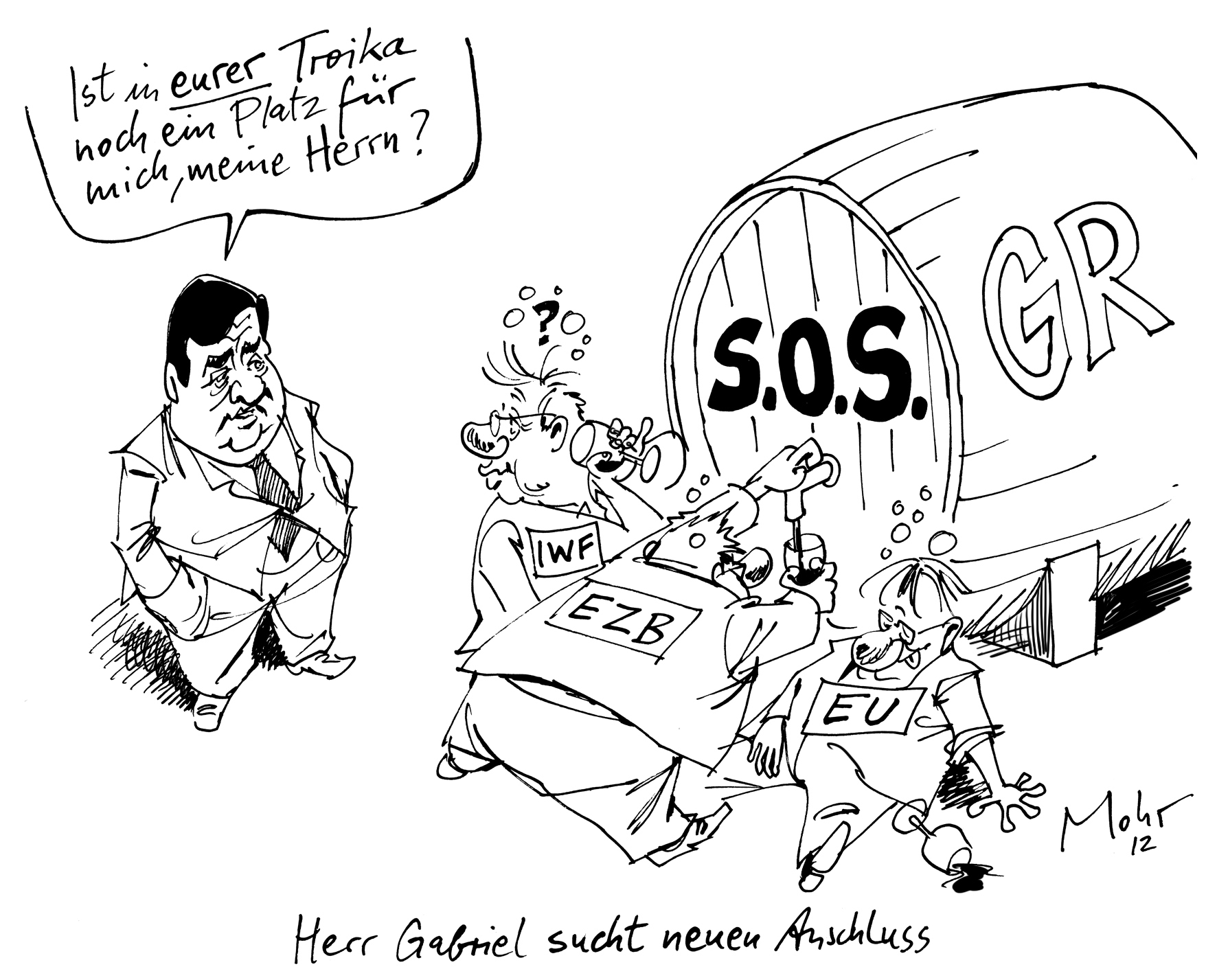 Herr Gabriel sucht neuen Anschluss