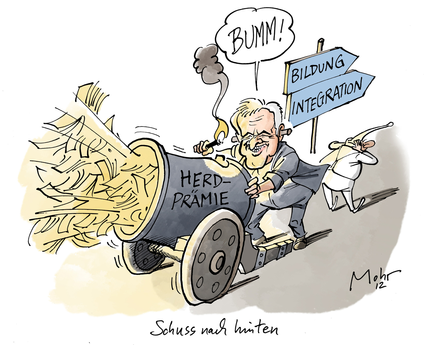 Schuss nach hinten