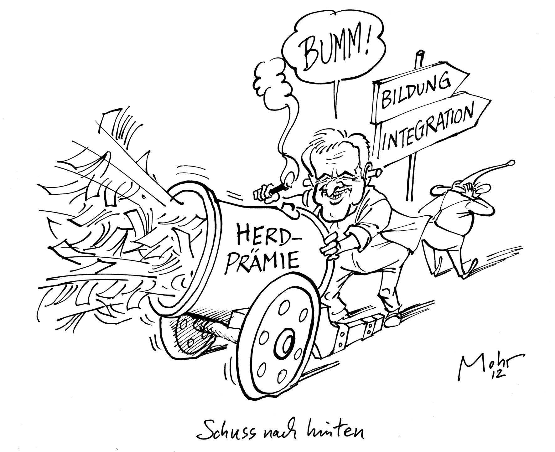 Schuss nach hinten
