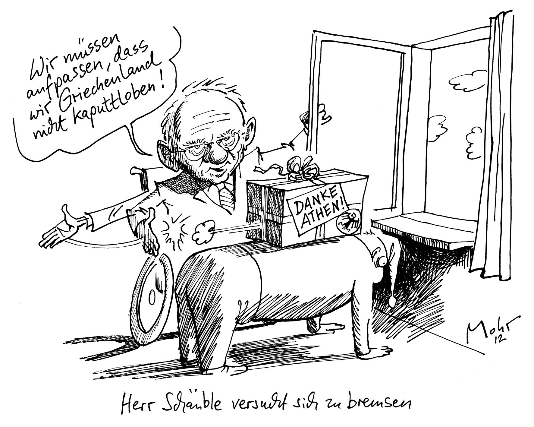 Herr Schäuble versucht sich zu bremsen