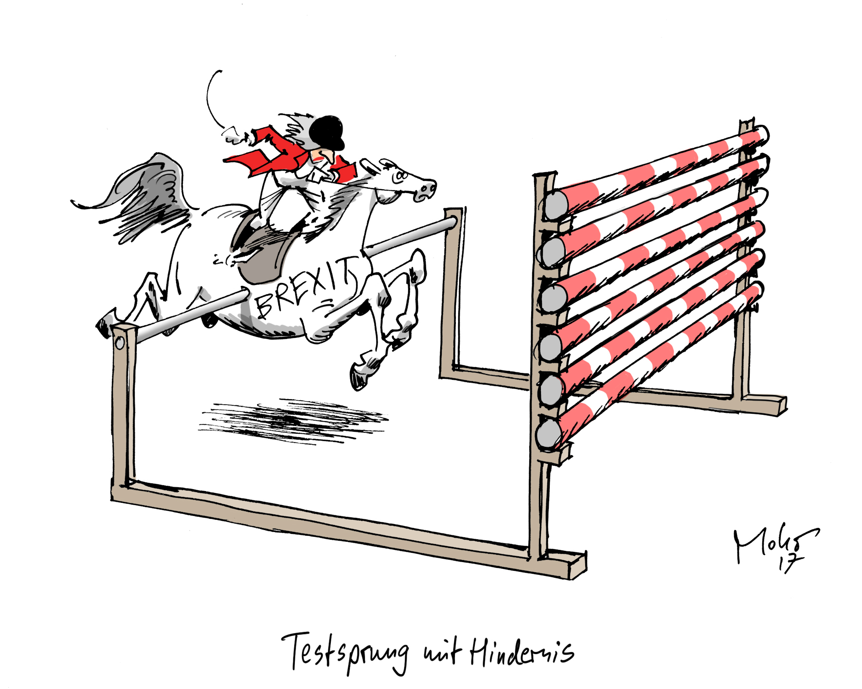 Testsprung mit Hindernis