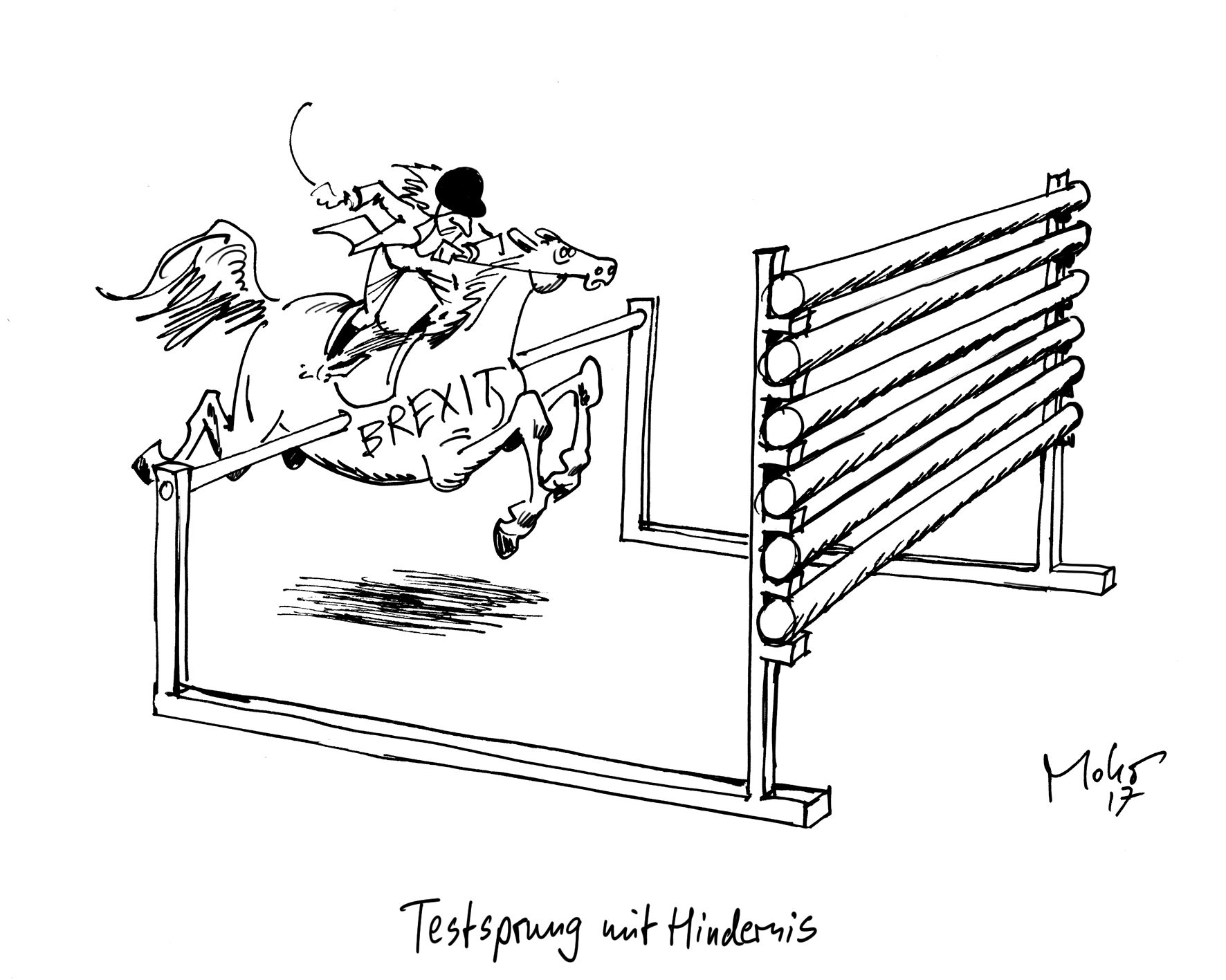 Testsprung mit Hindernis