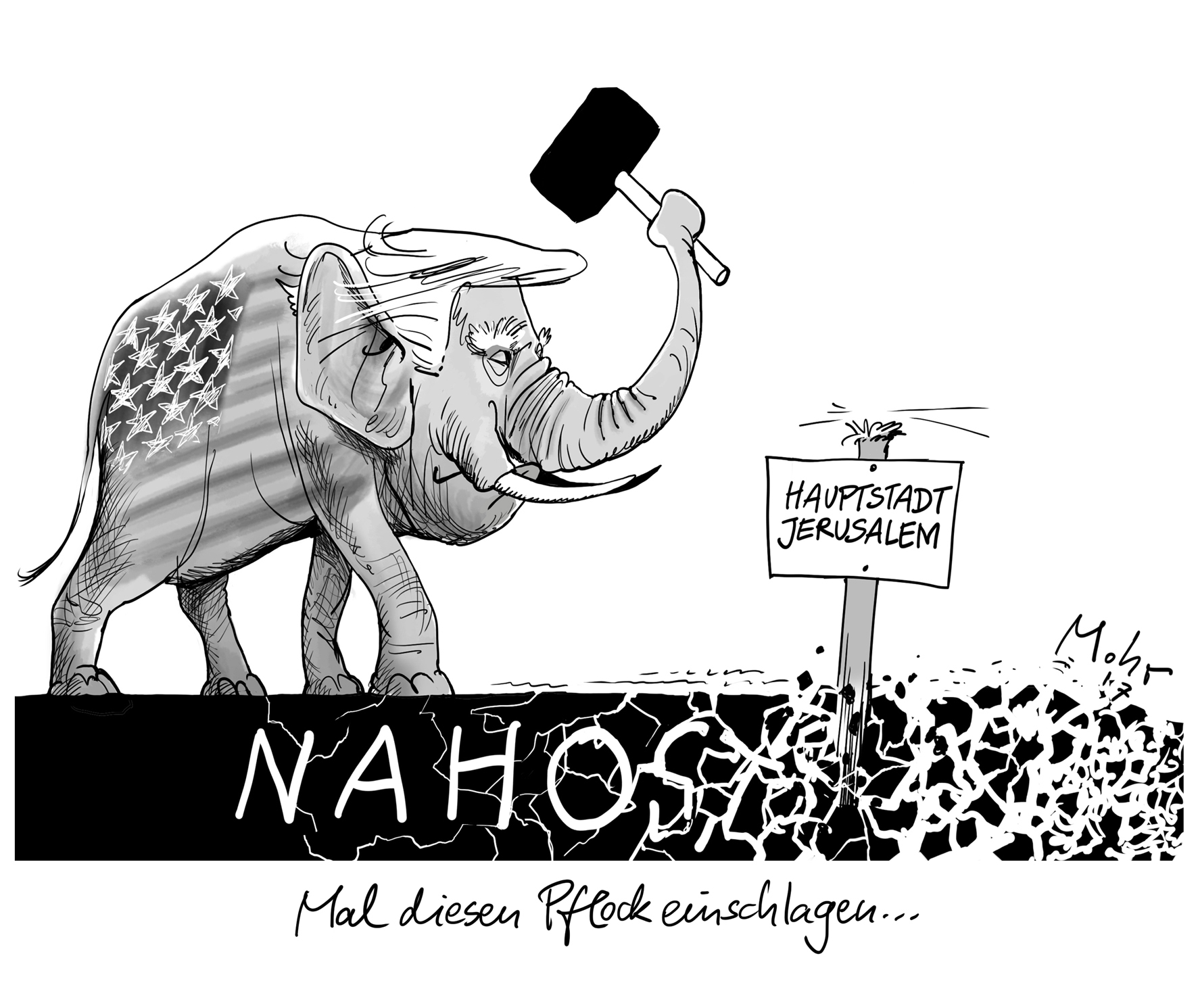 Mal diesen Pflock einschlagen...