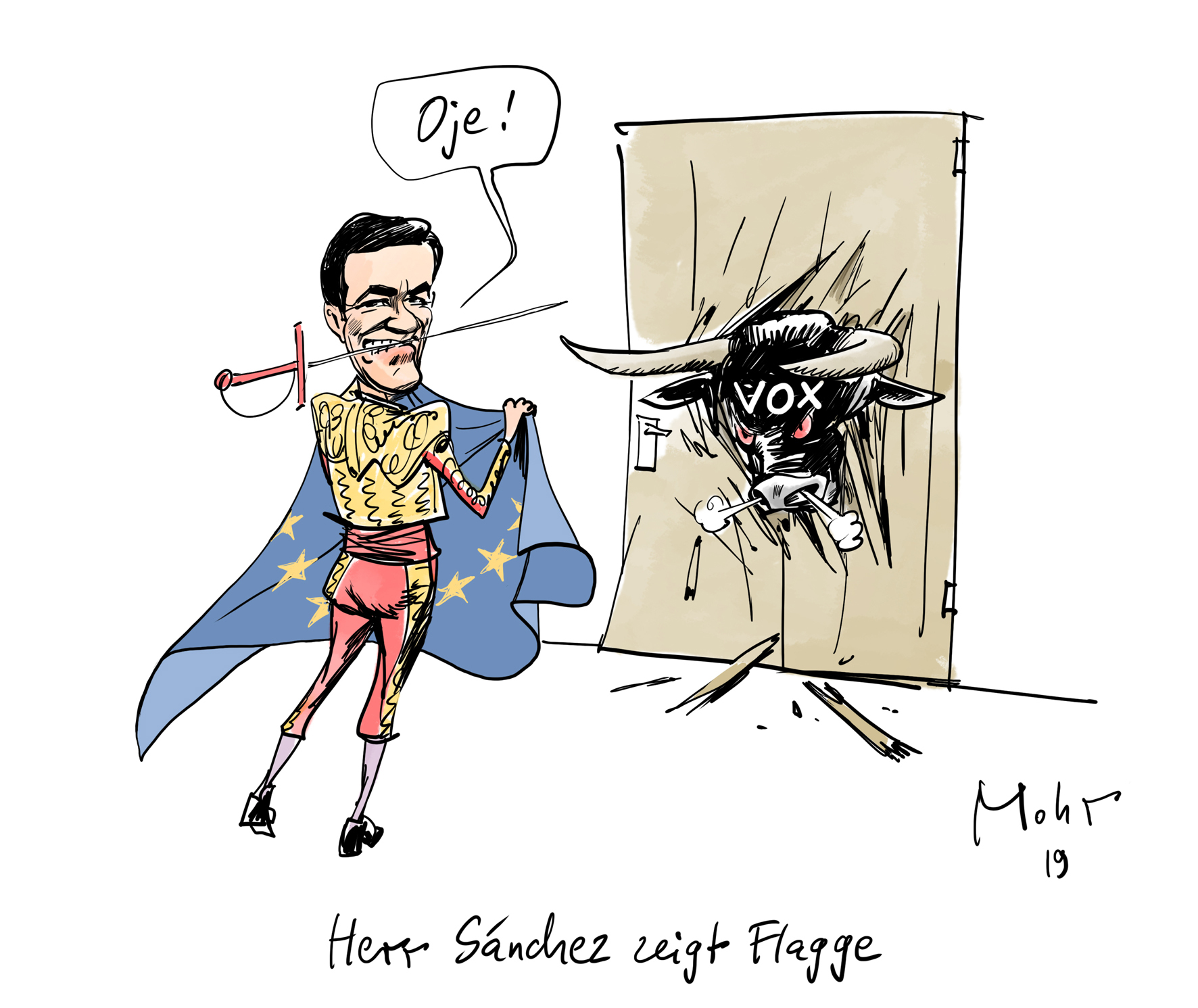  Herr Sanchez zeigt Flagge