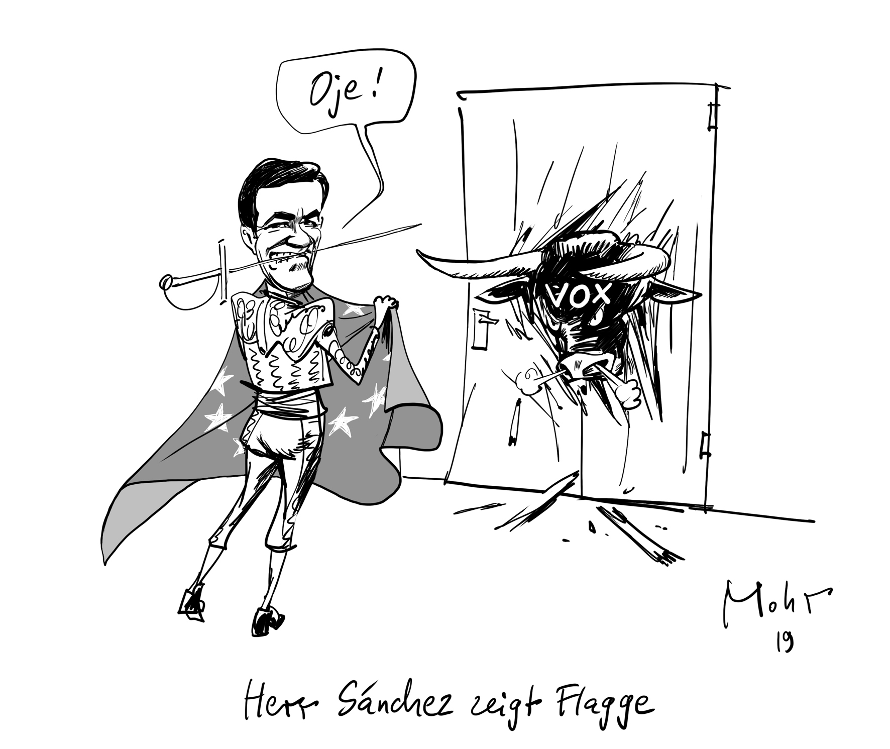  Herr Sanchez zeigt Flagge