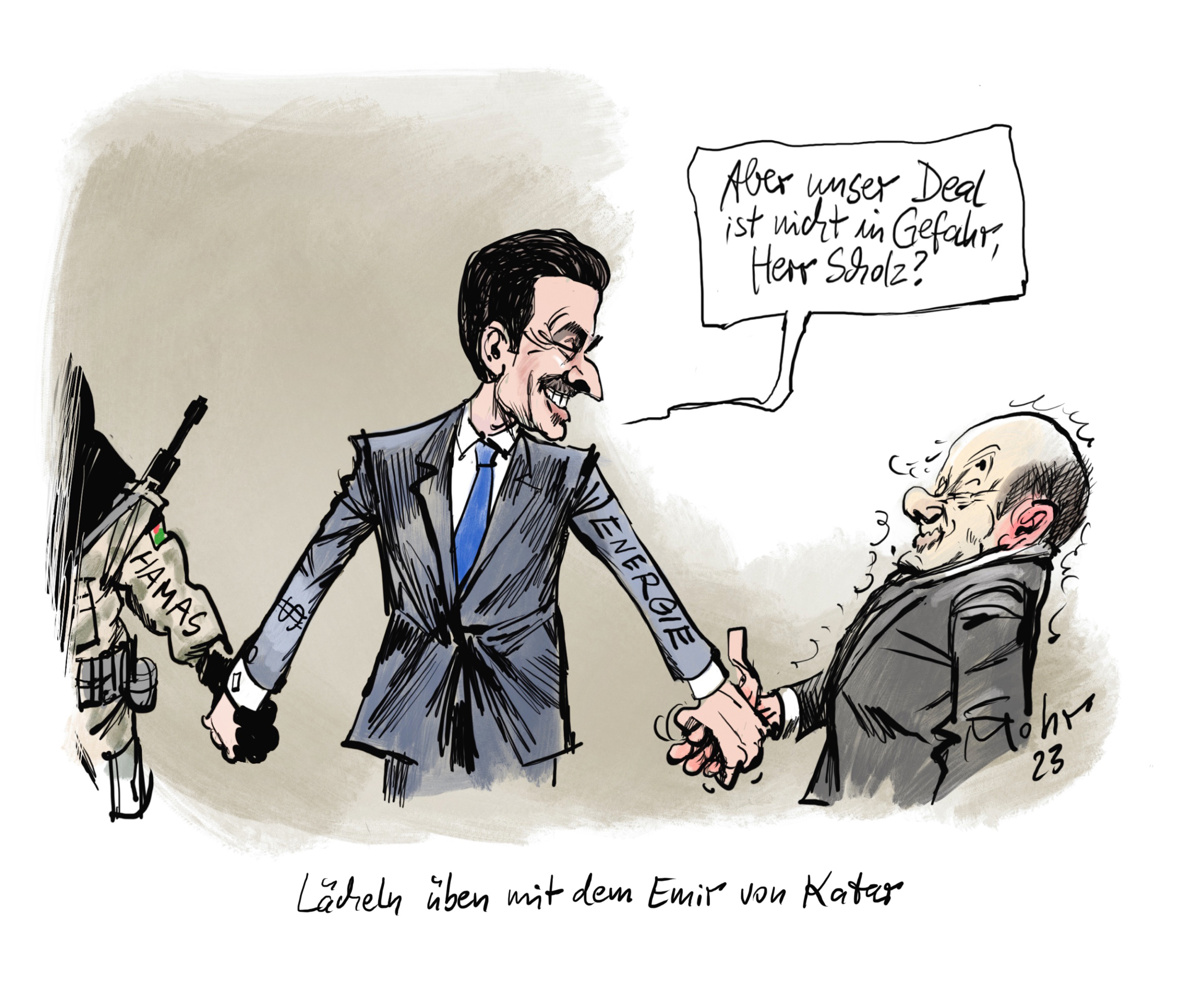 Lächeln üben mit dem Emir von Katar