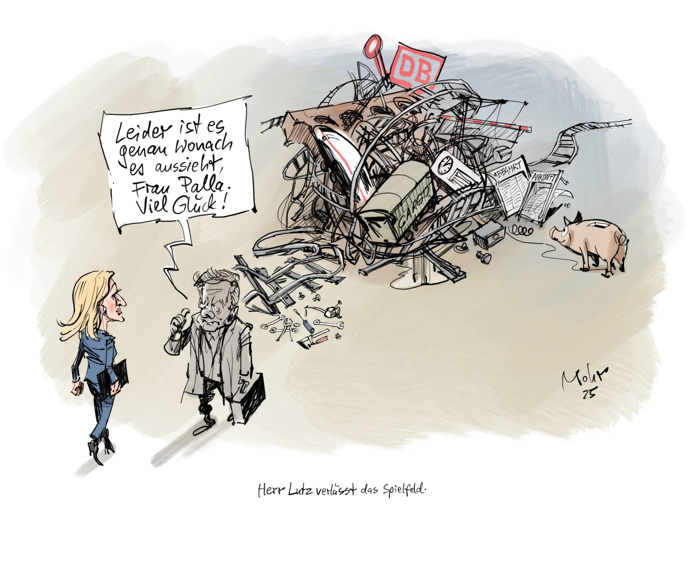 Herr Lutz verlässt das Spielfeld.